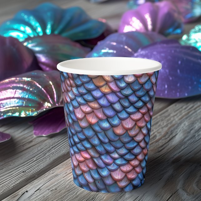 Gobelets En Papier Écailles de Sirène (Créateur téléchargé)