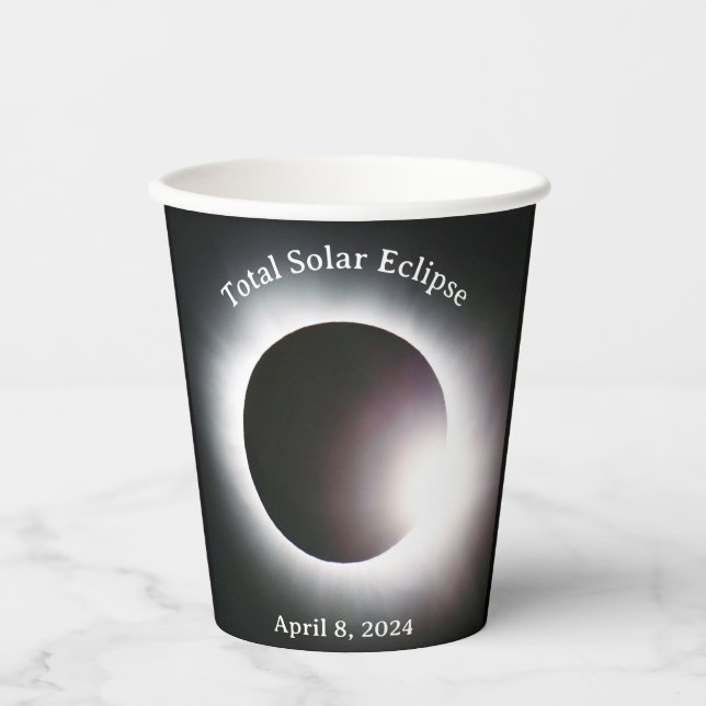 Gobelets En Papier éclipse solaire 2024, 8 avril (Recto)