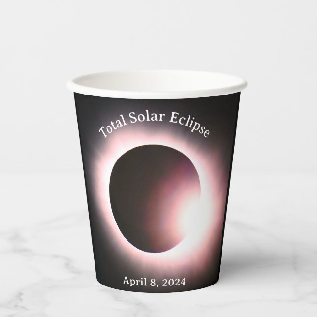 Gobelets En Papier éclipse solaire 2024, 8 avril (Recto)