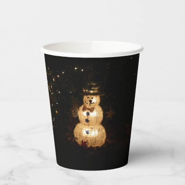 Gobelets En Papier Écran Luminaire Snowman (Gauche)