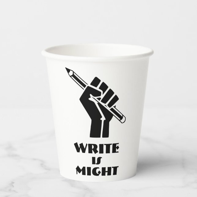 Gobelets En Papier Écrire est une force (Recto)
