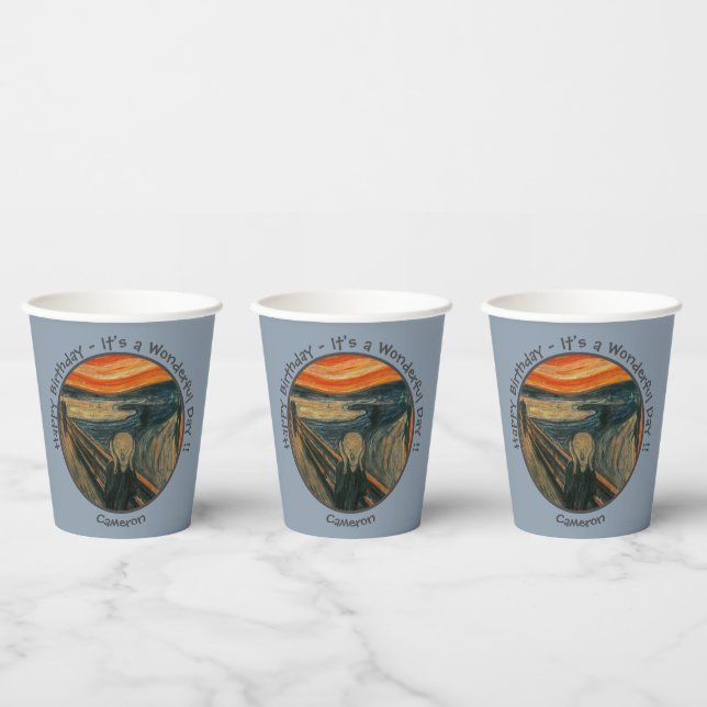 Gobelets En Papier Edvard Munch La Collection Scream Party Items (Multi)