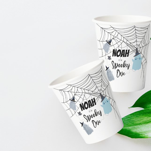 Gobelets En Papier Éffrayant | Coupes d'anniversaire | Blue Ghosts (Créateur téléchargé)