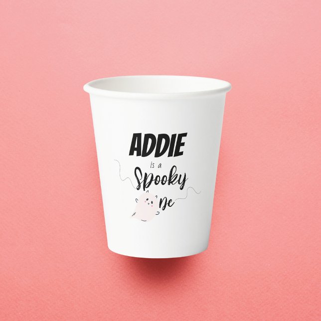 Gobelets En Papier Éffrayant | Coupes d'anniversaire | Fantôme rose (Créateur téléchargé)