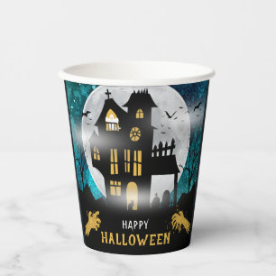 Gobelets En Papier Éffrayant Haunted House Halloween Parti