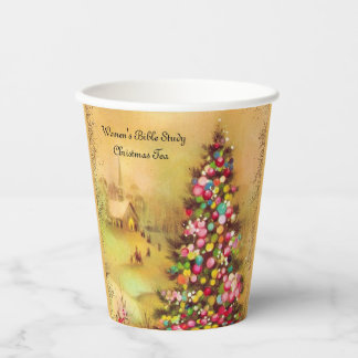 Gobelets En Papier Eglise & Arbre de Noël Personnaliser Papier Napkin