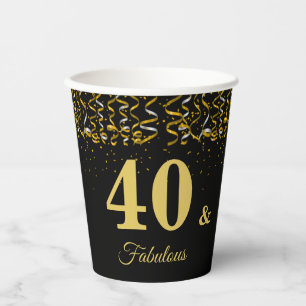 Gobelets En Papier Élégant 40 ans et Anniversaire Fabuleux sur Gobele