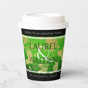 Gobelets En Papier Élégant 66ème anniversaire de Mariage Titanite