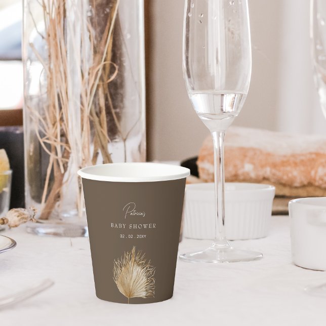 Gobelets En Papier Élégant Baby shower botanique rustique (Boho Baby Shower Paper Cup)