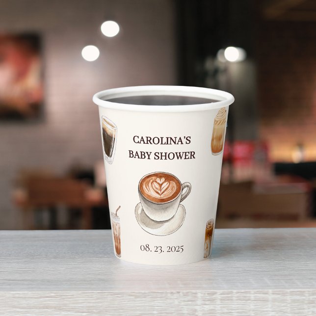 Gobelets En Papier Élégant bébé brasse le baby shower de café (Créateur téléchargé)