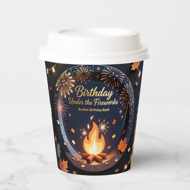 Gobelets En Papier Elegant Bonfire Night Birthday Party Paper Cups (Recto)