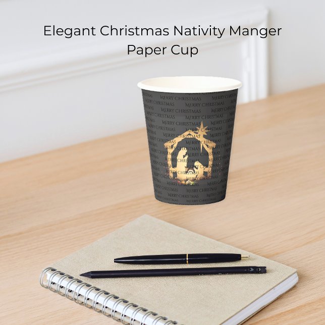 Gobelets En Papier Élégant directeur de la Nativité de Noël (Elegant Christmas Nativity Manger Paper Cup)