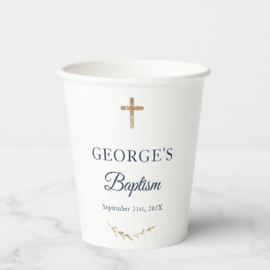 Gobelets En Papier Élégant événement religieux de baptême 