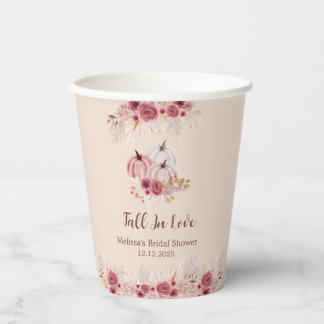 Gobelets En Papier Elegant Fall In Love Boho Pink Pumpkin Paper cup