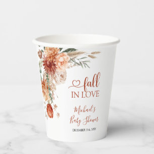 Gobelets En Papier Élégant Fleur sauvage rustique tomber dans le Baby