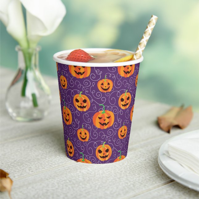 Gobelets En Papier Élégant Jack O'Lanterns (Insitu)