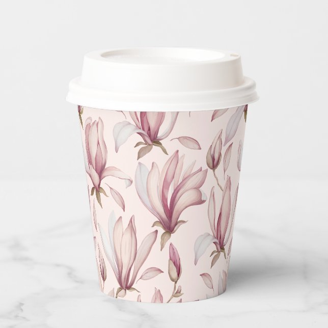 Gobelets En Papier Élégant Magnolia (Recto)
