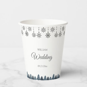Gobelets En Papier Élégant mariage de Snowflakes Winter Wonderland