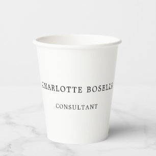 Gobelets En Papier Élégant minimaliste professionnel classique