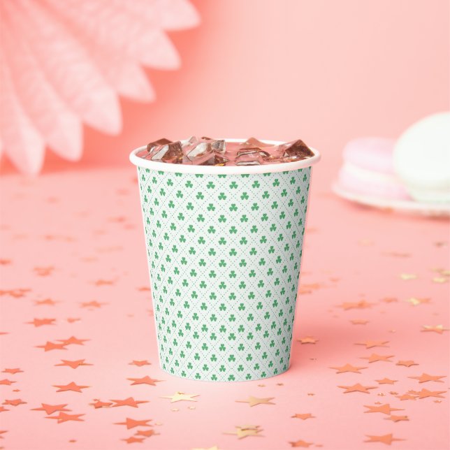 Gobelets En Papier Élégant Motif Clover (Insitu)
