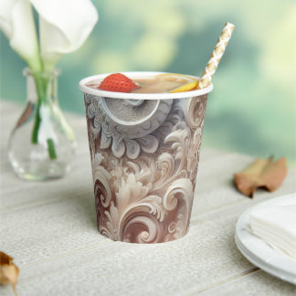 Gobelets En Papier Élégant Motif de dentelle Pastel Gradient