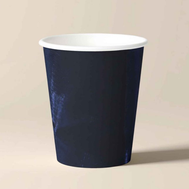 Gobelets En Papier Elegant Navy Blue Party Cup (navy blue party cups, dark blue disposable cups, elegant party cups, minimalist drinkware, navy blue)