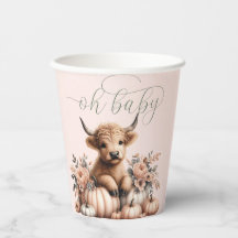 Elégant rose vif HIghland vache babyshower
