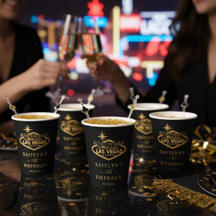 Gobelets En Papier Elégante fête d'anniversaire de Las Vegas