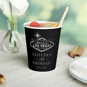 Gobelets En Papier Elégante fête d'anniversaire de Las Vegas