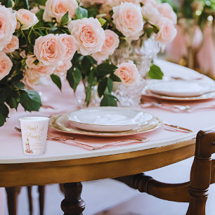 Gobelets En Papier Élégantes Pétales et Prosecco Fête de Mariage Flor