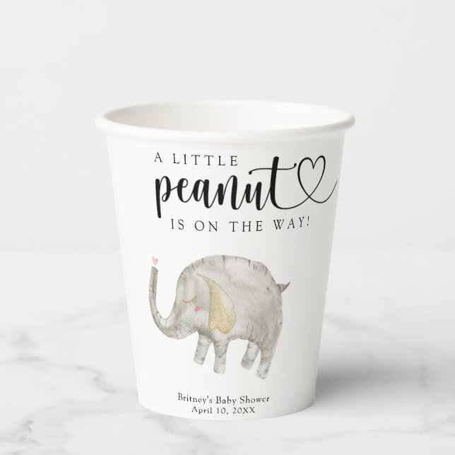 Gobelets En Papier Éléphant ballon aquarelle  (Recto)