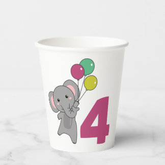 Gobelets En Papier Eléphant Ballons D'Anniversaire Pour Enfants