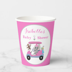 Gobelets En Papier Éléphant et singe de golf pour la douche de bébé f
