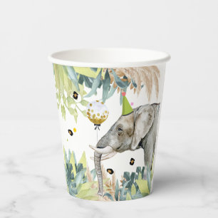 Gobelets En Papier Elephant Party Animaux d'anniversaire Zoo Safari