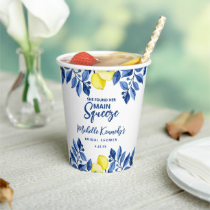 Gobelets En Papier Elle a trouvé sa douche de mariée Main Squeeze 