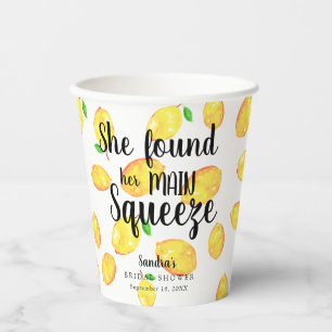 Gobelets En Papier Elle a trouvé sa grande love Lemon Mariage Shower