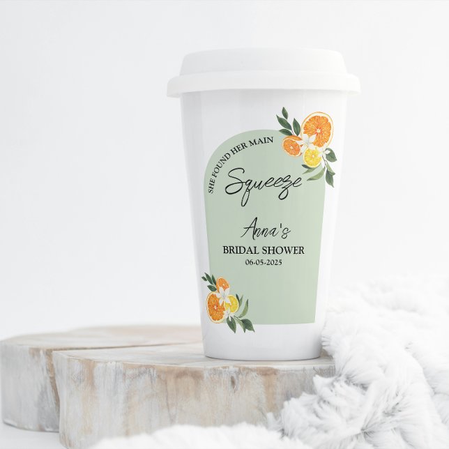 Gobelets En Papier Elle a trouvé son citron vert pour la douche de ma (She Found Her Main Bridal Shower Citrus Lemon)