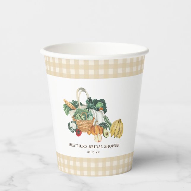 Gobelets En Papier Elle est fraiche du marché Baby Shower  (Recto)