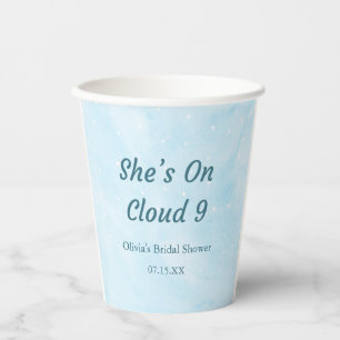 Gobelets En Papier Elle est sur Cloud 9 Dreamy Sky Blue Baby Shower 