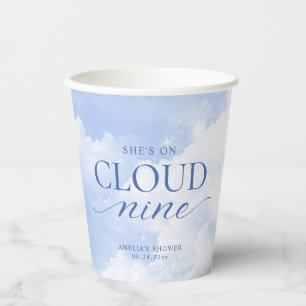 Gobelets En Papier Elle est sur un nuage bleu neuf pour la fête de ma