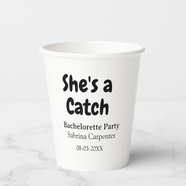 Gobelets En Papier Elle est un nom de fête de bachelorette date simpl (Recto)