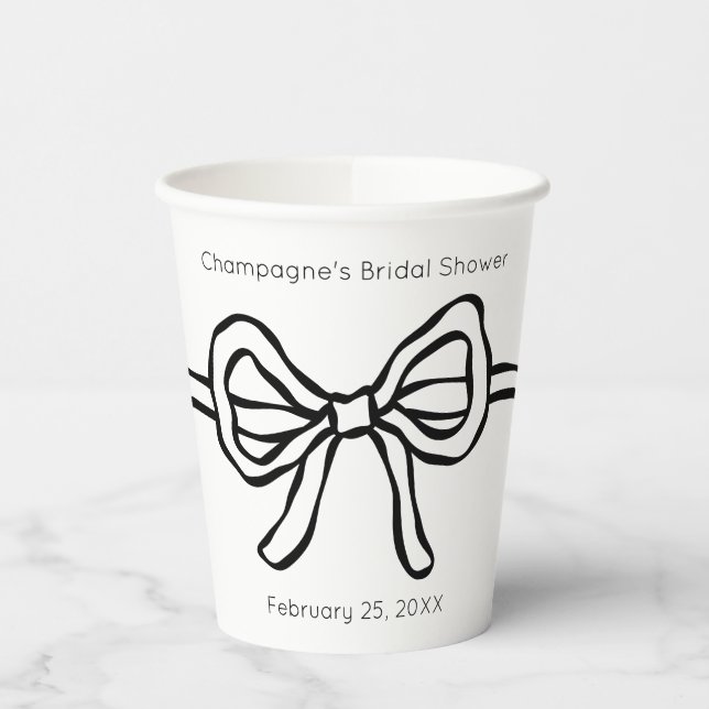 Gobelets En Papier Elle noue la Fête des mariées moderne (Gauche)