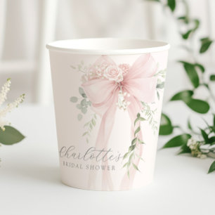 Gobelets En Papier Elle se marie Shower de mariage Roseau