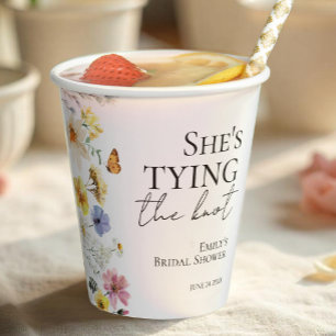 Gobelets En Papier Elle se marie   Wildflower Bridal Shower