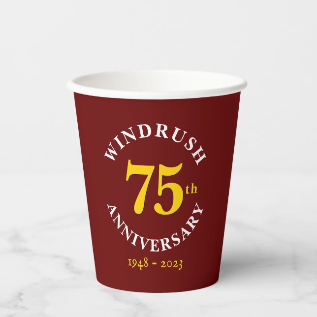 Gobelets En Papier Empire Windrush 75e anniversaire (Recto)