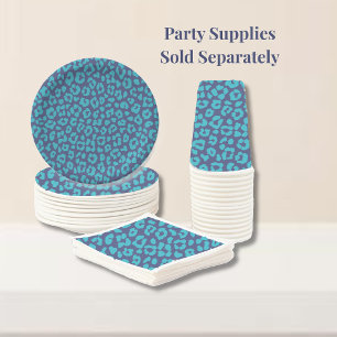 Gobelets En Papier Empreinte de léopard bleu