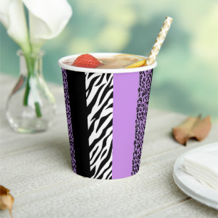 Gobelets En Papier Empreinte de léopard, Zebra Print, Poster de anima