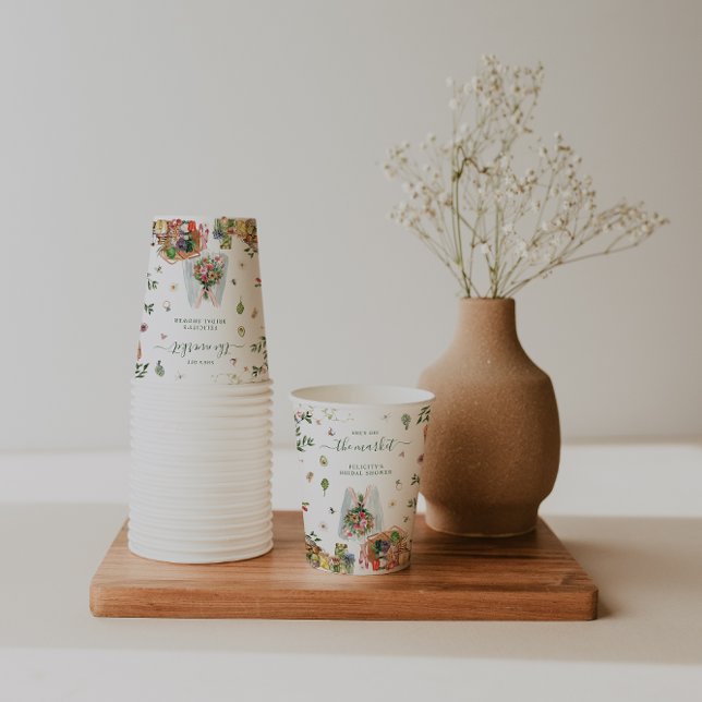 Gobelets En Papier En dehors du marché | Mariage sur le thème du marc (Créateur téléchargé)