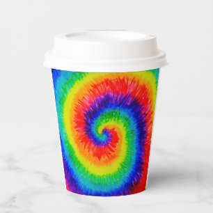 Gobelets En Papier Encre d'alcool à Cravate arc-en-ciel