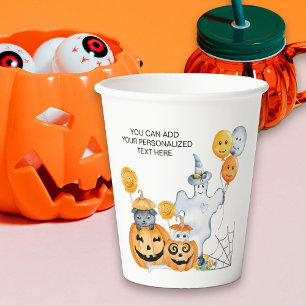 Gobelets En Papier Enfants Halloween Ghost et Jack-o'-lantern Citroui
